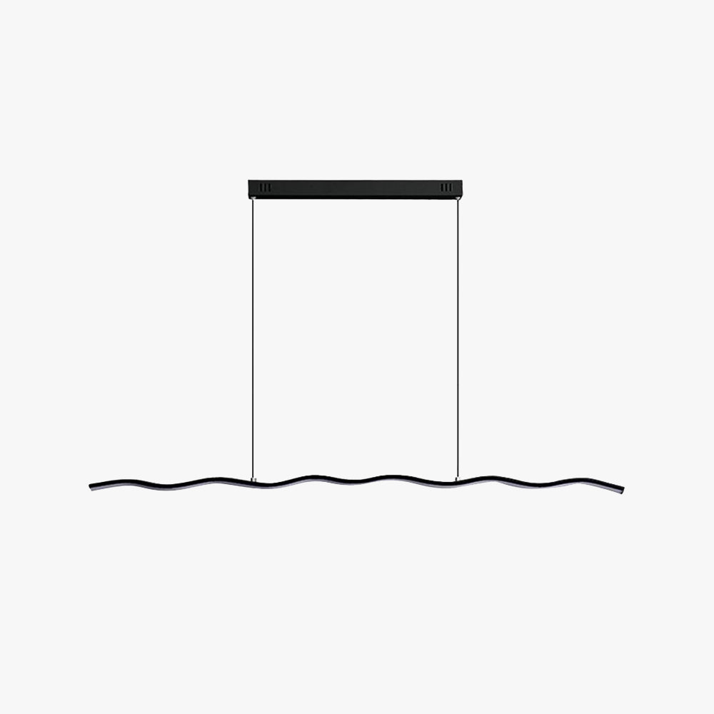 Modern Black And White Linear Wave Pendant Light
